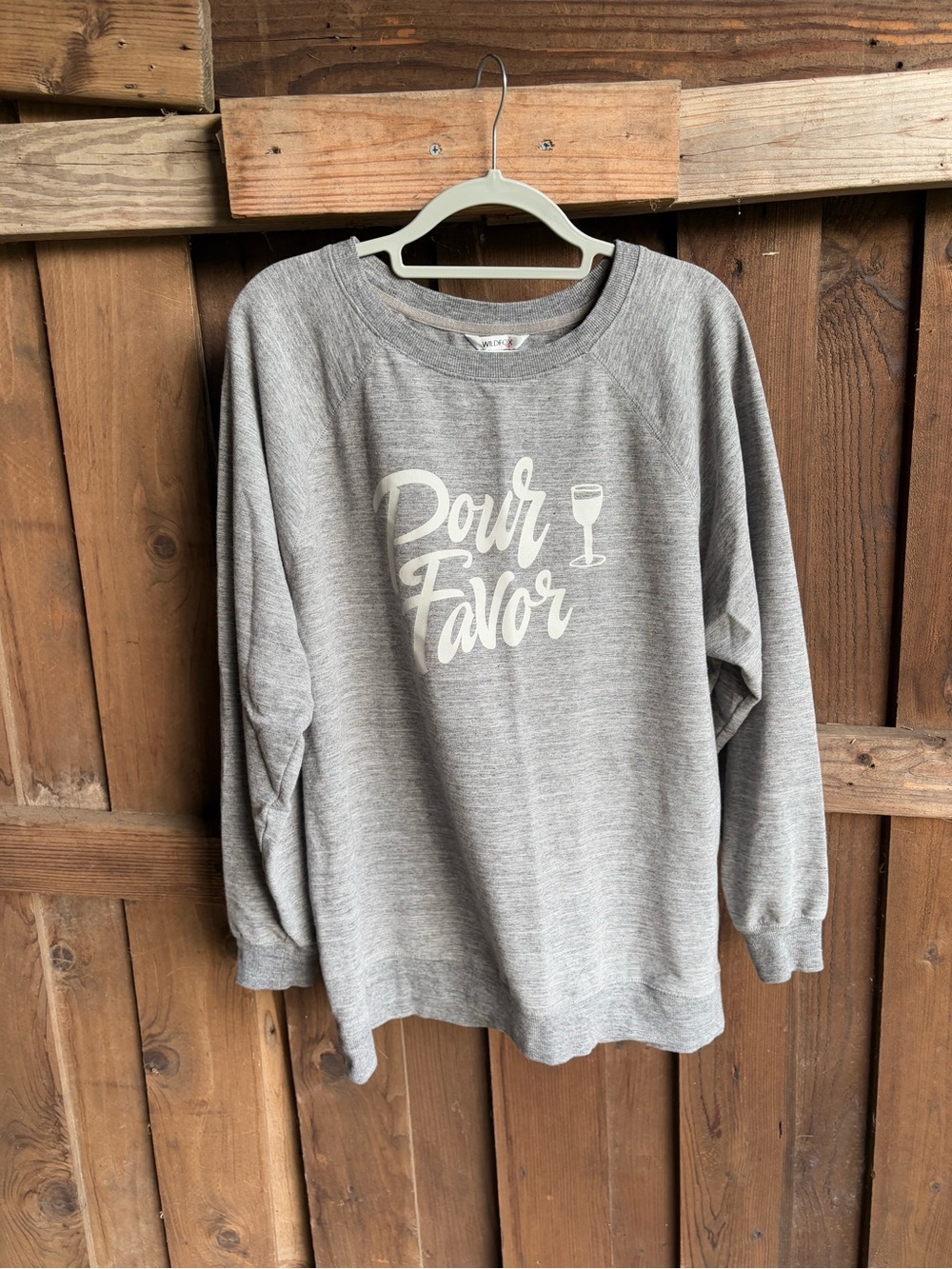 Wildfox Gray Pour Favor Slouchy Crewneck Sweater